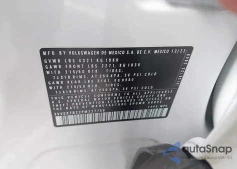 2023 Volkswagen Taos 1.5T Se z USA, uszkodzony, nr VIN 3VVEX7B22PM327758